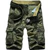 New front Pantaloncini Mimetici Uomo Campeggio Cargo Cotone Bermuda Tasca di Grande capacità Estate Traspirante Campeggio Corsa Outdoor Alpinismo Ciclismo Sport Verde 31