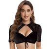 Goxozzy Camicetta Dirndl Donna, Camicetta Dirndl Pizzo, Top Oktoberfest Autentico E Classico, Nero, 38