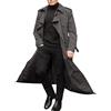 VEMOW Trench coat uomo lungo a doppio petto - Cintura regolabile, leggera giacca colletto a scanalatura, windbreaker per casual e formali(1B-Dark Gray, M)