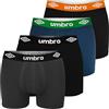 Umbro Boxer Uomo Cotone 4 Pezzi M - Mutande in Cotone Elasticizzato, Intimo Maschile Multicolore