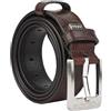 Police Cintura Uomo in Vera Pelle, Fibbia Nickel Free, Accorciabile, Alta 4 cm Con Cuciture, Con Scatola