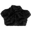 Hperu Stola in pelliccia sintetica, scialle nero in pelliccia sintetica di lusso con chiusura a cravatta, elegante mantello caldo per abiti da sera, abiti formali per feste e matrimoni