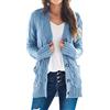 Easygou Donna Pulsante Cardigan Maglione Cappotto Cavo Maglia Grosso Maglione Oversize Morbido Manica Lunga Aperto Frontale Slouchy Pocket Outwear Cappotto