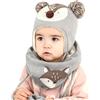 DORRISO Bambini Ragazzi Cappello Sciarpe Guanti Set Ragazze Cappello Autunno Invernale Primavera Cappelli Caldo Carina Piccolo Volpe Beanie Berretto Bambino Infantili del Cappello 1-6 Anni