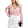 Aottori Coprispalle Donna a Maglia Rosa Chiaro M