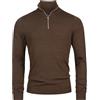 Kronstadt KSJohannes Merino Half Zip Knit Maglione da uomo in 100% lana merino con mezza zip | Maglione da uomo a maglia fine, Abito Monk's, XL