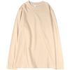 Generic Cotton Long Sleeve T-Shirt Bottoming Shirt Round Neck Top Women Men (2XL, Cool Brown)