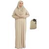 Prien Abito Musulmano da Donna con Hijab, Abaya, Set di Vestito per Preghiera Istantanea, Abbigliamento Islamico, Caftano Dubai Jilbab Burqa