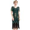 BABEYOND Vestito Anni '20 Donna con Paillettes, Perline e Frange Il Grande Gatsby Vestiti Donna Abito da Flapper Anni '20