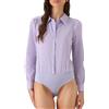 Allegra K Body Camicia Donna con Colletto e Bottoni Maniche Lunghe Business Ufficio