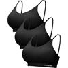 Channo Bralette Senza Cuciture da Donna: Reggiseno Senza Ferretto in Nylon con Spalline Regolabili Coppe Imbottite Coppa A-C per Casa e Tempo Libero 3 Pezzi