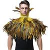 Shyllin Mantello di Piume, Scialle Piume, Mantello Gotico, Costume di Halloween, Costume da Corvo,Boa di Piume per Halloween e Carnevale