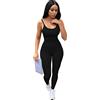 RPAEOY Tuta Intera Donna Spaghetti Aderente Tutina Sexy Elegant Sportiva Jumpsuit Elastica Senza Manica Romper Bodysuit Pantaloni Per Yoga Gym Fitness Esercizio Clubwear Nero S