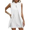 shownicer Tuta Donna Monopezzi E Tutine Elegante Jumpsuit Senza Maniche Tinta Unita Tuta Estiva Corta Pagliaccetto Pantaloncini Overall Cerimonia Cocktail Overall A Bianco L