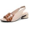 Générique GENÉRICO Scarpe Fitness Soft Sandali Estivi Donna con Tacco Quadrato e Punta Aperta, Scarpe da Spiaggia Comode e Casual con Fascia Elastica Solida, Marrone, 37 EU