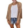 Generisch Maglia da donna con top a paillettes sciolto e gamba larga, a manica lunga, cardigan aperto sul davanti, maglione da donna, gold, M