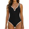 YNIQUE Costume Intero Donna Scollo V Pancia Piatta Schiena Nuda Colorblock | Costume Intero Donna, Scollo V, Controllo Pancia, Snellente Push Up Costumi Interi, Schiena Nuda per Spiaggia