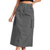 Allegra K Donna Gonna Lunga Maxi Cargo Y2k con Tasche Vita Alta