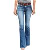 Generisch Flared Jeans Pantaloni a zampa, da donna, elasticizzati, slim fit, bootcut, stile retrò, jeans, A azzurro., M