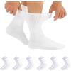 CALZITALY, PACK 3/6 PAIA Calze Senza Bordo Elastico, Calze Sanitarie Unisex, Calzini per Diabetici in Cotone | Nero, Bianco, Naturale | Made in Italy (6 Paia - Bianco, 35-38)