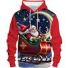 Generic Felpa con cappuccio natalizia da uomo con pupazzo di neve con cappuccio con tasca motivo natalizio felpa a maniche lunghe pullover top vestiti, Felpe con cappuccio blu Babbo Natale per gli uomini, L