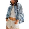 Goolecrimp Giacca Jeans Oversize Donna Moda Casual Maniche Lunghe Allentata Hip Hop Punk Harajuku Gotica
