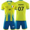 LAIFU Completo Calcio Maglia Personalizzabile Nome Numero Logo Maglie da Calcio Personalizzata Taglie da Bambino e Adulto Maglie (Giallo)