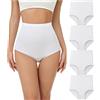 wirarpa Mutande Donna Cotone Vita Super Alta Slip Donna Mutantina Elastiche Culotte Piena Copertura Pacco da 4