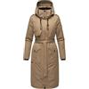 Navahoo Cappotto invernale da donna caldo parka lungo con colletto alto e morbido cappuccio Hokulanii XS-XXL, Tortora scuro, L