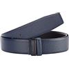 Vatee's Cinturino da cintura da uomo/donna reversibile in vera pelle senza fibbia 34mm di larghezza 100cm lungo Blu & Nero