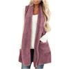 Generico Gilet Donna In Pile Smanicato Invernale Caldo Da Fleece Senza Maniche Lungo Pelliccia Casual Giubbotto Leggero Cappotto Canottiere Maglia