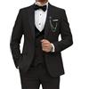 Generic Completo da Uomo Slim Fit in Velluto con Revers a Lancia, 3 Pezzi, Giacca da Smoking con Un Bottone, Gilet, Pantaloni, Completo, Nero, Taglia 7XL