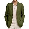 RUMAOZIA Sakko da uomo estivo in cotone e lino, blazer sottile, giacca leggera, giacca da lavoro, un bottone, cappotto sportivo, giacca da tempo libero, abito in lino, vestibilità regolare, giacca