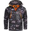 Geographical Norway Techno Men - Giacca Cappuccio Softshell Impermeabile Uomo - Giacca Vento Tattica Da Esterno - Escursionismo Sci Autunno Inverno Primavera (Mamo negante nero S)