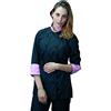 tessile astorino RICAMO 0 - Giacca Cuoca Donna - Nera e Rosa - Casacca Chef per Ristorante e Cucina - Made in Italy (XXL)