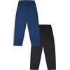 ThePyjamaFactory Pantaloni da pigiama per bambini, confezione da 2 pezzi, in cotone, colore blu e grigio, Multicolore, 10-11 Anni