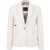 Infinity Leather Blazer in Tweed Misto Lana Color Crema da Donna, Vestibilità Sartoriale
