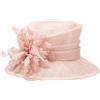 GHHZML Cappelli Cerimonia Elegante Cappello a Bombetta da Donna con Fiore e Piuma, Perfetto for Matrimoni, Cocktail, tè e Feste, con Visiera a Secchiello.(Light Pink)
