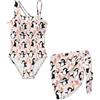 Showudesigns Costume intero per ragazze, senza maniche, con gonna copricostume, costume da bagno per adolescenti, per spiaggia estiva, Simpatico pinguino., 9-10 Anni