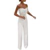 Generic Tuta Donna Elegante Cerimonia Jumpsuit Eleganti Curvy Pantalone Tute Push Up Sexy Tinta Unita Scollo a V a Gamba Larga Lunghe Completi Monopezzi e tutine Lunghe Vita Alta Da Sera Cocktail