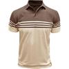 MakingDa Polo da uomo a maniche corte a blocchi di colore a righe orizzontali estive a vestibilità regolare con bottoni, camicie classiche casual da golf da lavoro leggere, tee top, M