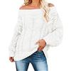 Generic Maglione con spalle scoperte a maniche lunghe taglie forti maglioni rosa per le donne UK Plus Size maglione allentato maglione casual morbido maglione leggero tunica camicia a maniche lunghe maglioni