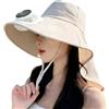 Generico Cappello con Ventilatore Solare,Tesa Larga con Coprinuca, Protezione UV E Traspirante,Cappello da Spiaggia Outdoor A Ricarica Solare | per Donne Escursionismo Arrampicata Pesca Golf Ciclismo Sport da