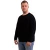 CASH-MERE.CH Maglione da uomo in 100% cashmere in taglie grandi | Maglione girocollo taglie forti, Nero , 3XL