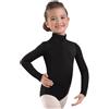 LYHYDMA Body nero per bambina Body da danza classica a maniche lunghe nere for ragazze, body da ginnastica in spandex con collo alto, body da danza, body basici for la squadra