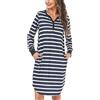 Nieery Camicia Notte Manica Lunga Donna Cotone Bottoni e Scollo a V