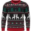 Litherday Maglione di Natale Uomo Maglione Invernale a Maglia Caldo con Collo Giro con Motivo di Renna e Albero di Natale per Feste Natalizie