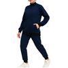 Violento Tuta da donna, per il tempo libero, tuta da jogging, senza cappuccio, con chiusura lampo, 2 pezzi, yoga, comoda e sportiva, palestra, abbigliamento sportivo 500A, blu navy, L