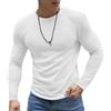 Generic Camicie da uomo a maniche lunghe a nido d'ape, biancheria intima termica, girocollo, maglioni, pullover casual, top in maglia testurizzata strato di base