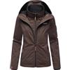 MARIKOO Giacca estiva da donna leggermente foderata, con morbida fodera interna in pile e grande cappuccio, colore fragola, taglie XS-6XL, Dark Choco, XXL